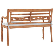 vidaXL Batavia Bench with Cushions 47.2" Teak