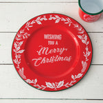 Wishing You A Merry Christmas Enameled Charger