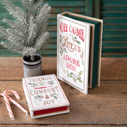 Set of Two Religious Christmas Book Trinket Boxes