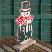 Let It Snow Tabletop Snowman Sign