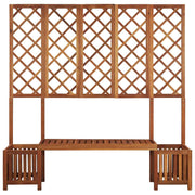 vidaXL Garden Planter with Bench and Trellis Solid Acacia Wood