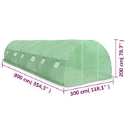 vidaXL Greenhouse 290.6 ft 354.3"x118.1"x78.7"