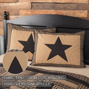 Black Check Star Standard Sham 21x27