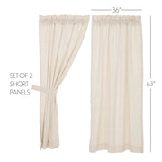 Simple Life Flax Natural Short Panel Set of 2 63x36