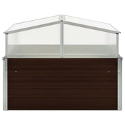 vidaXL Greenhouse Brown 39.4"x39.4"x33.5" Galvanized Steel