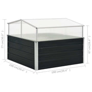 vidaXL Greenhouse Anthracite 39.4"x39.4"x30.3" Galvanized Steel