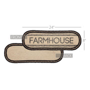 Sawyer Mill Charcoal Creme Farmhouse Jute Oval Runner 8x24