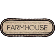 Sawyer Mill Charcoal Creme Farmhouse Jute Oval Runner 8x24