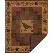 Heritage Farms Applique Crow and Star Quilted Throw 50x60