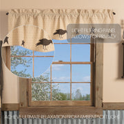 Kettle Grove Applique Crow and Star Valance 16x60