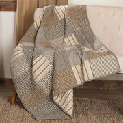 Sawyer Mill Charcoal Block Quilted Throw 50x60