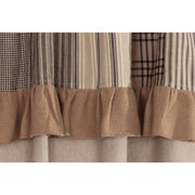 Sawyer Mill Charcoal Chambray Solid Panel with Attached Patchwork Valance Set of 2 84x40