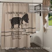Sawyer Mill Charcoal Pig Shower Curtain 72x72