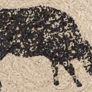 Sawyer Mill Charcoal Cow Jute Coaster Set of 6