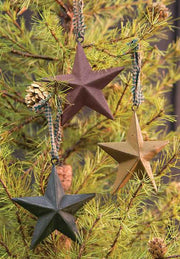 Hanging Metal Star - 4"  (3 Count Assortment)