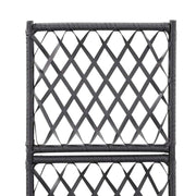 vidaXL Trellis Raised Bed with 1 Pot 11.8"x11.8"x42.1" Poly Rattan Black