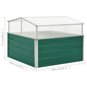 vidaXL Greenhouse Green 39.4"x39.4"x30.3" Galvanized Steel