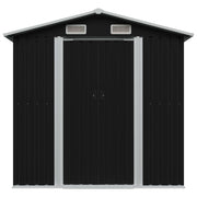 vidaXL Garden Storage Shed Anthracite Steel 80.3"x52"x73.2"