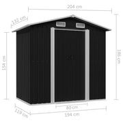 vidaXL Garden Storage Shed Anthracite Steel 80.3"x52"x73.2"