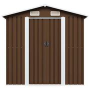 vidaXL Garden Storage Shed Brown 80.3"x52"x73.2" Steel