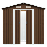 vidaXL Garden Storage Shed Brown 80.3"x52"x73.2" Steel