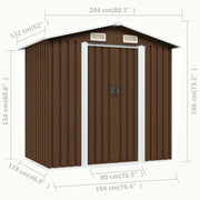 vidaXL Garden Storage Shed Brown 80.3"x52"x73.2" Steel