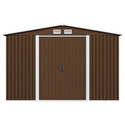 vidaXL Garden Storage Shed Brown 101.2"x80.7"x70.1" Steel