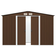 vidaXL Garden Storage Shed Brown 101.2"x80.7"x70.1" Steel