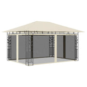 vidaXL Gazebo with Mosquito Net 13.1'x9.8'x9' Cream 0.6 oz/ft