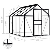 vidaXL Greenhouse with Base Frame Anthracite Aluminum 51.1 ft