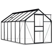 vidaXL Greenhouse with Base Frame Anthracite Aluminum 75.7 ft