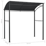 vidaXL BBQ Gazebo 84.6"x59.1"x86.6" Anthracite Steel