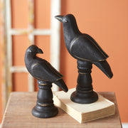 Set of Two Tabletop Raven Statues
