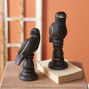 Set of Two Tabletop Raven Statues