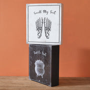 Set of Trick-or-Treat Smell My Feet Wood Box Signs