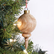 Set of Three Turned Wood Christmas Ornaments