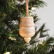 Set of Two Wood Top Ornaments