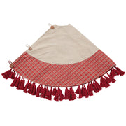 Plaid and Tassels Christmas Tree Skirt