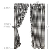 Annie Buffalo Black Check Ruffled Panel Set of 2 84x40