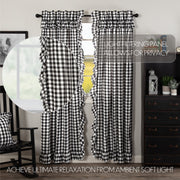 Annie Buffalo Black Check Ruffled Panel Set of 2 84x40