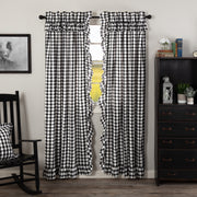 Annie Buffalo Black Check Ruffled Panel Set of 2 84x40