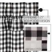 Annie Buffalo Black Check Ruffled Short Panel Set of 2 63x36