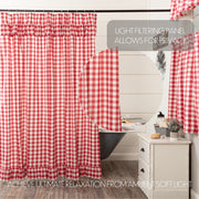 Annie Buffalo Red Check Ruffled Shower Curtain 72x72