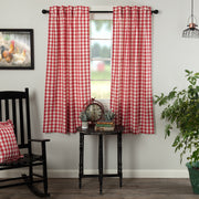 Annie Buffalo Red Check Short Panel Set of 2 63x36