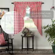 Annie Buffalo Red Check Prairie Short Panel Set of 2 63x36x18