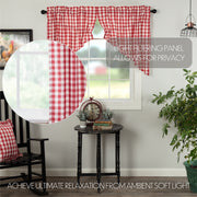 Annie Buffalo Red Check Prairie Swag Set of 2 36x36x18