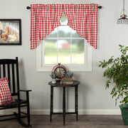 Annie Buffalo Red Check Prairie Swag Set of 2 36x36x18