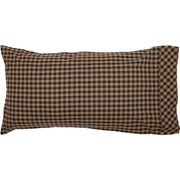 Black Check King Pillow Case Set of 2 21x40