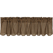 Black Check Scalloped Valance 16x60