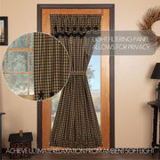 Black Star Door Panel with Attached Scalloped Layered Valance 72x40